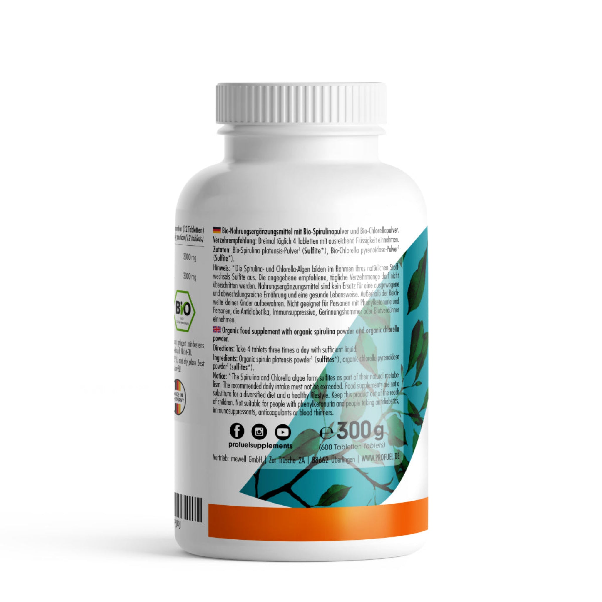 ProFuel Bio SPIRULINA & CHLORELLA (600 Tabletten)