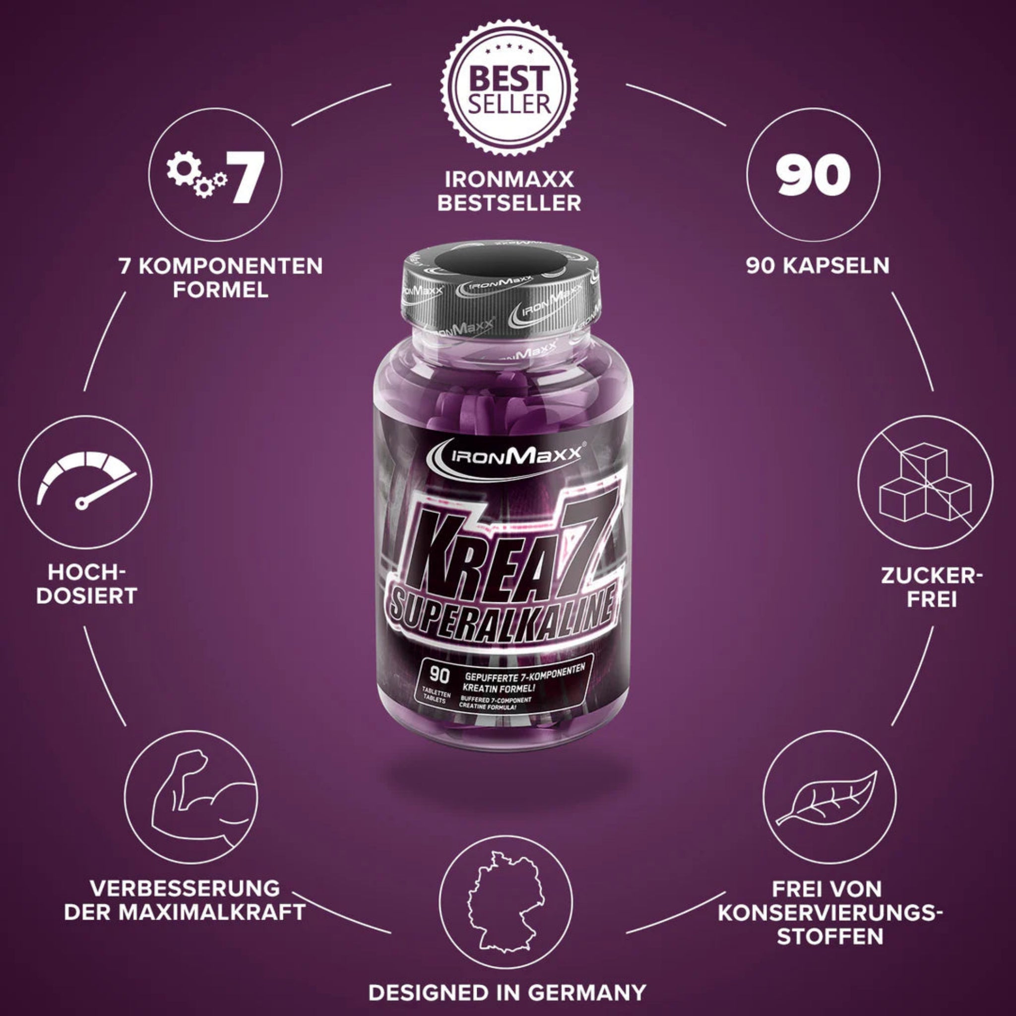 IronMaxx Krea7 Superalkaline (90 Tabletten)