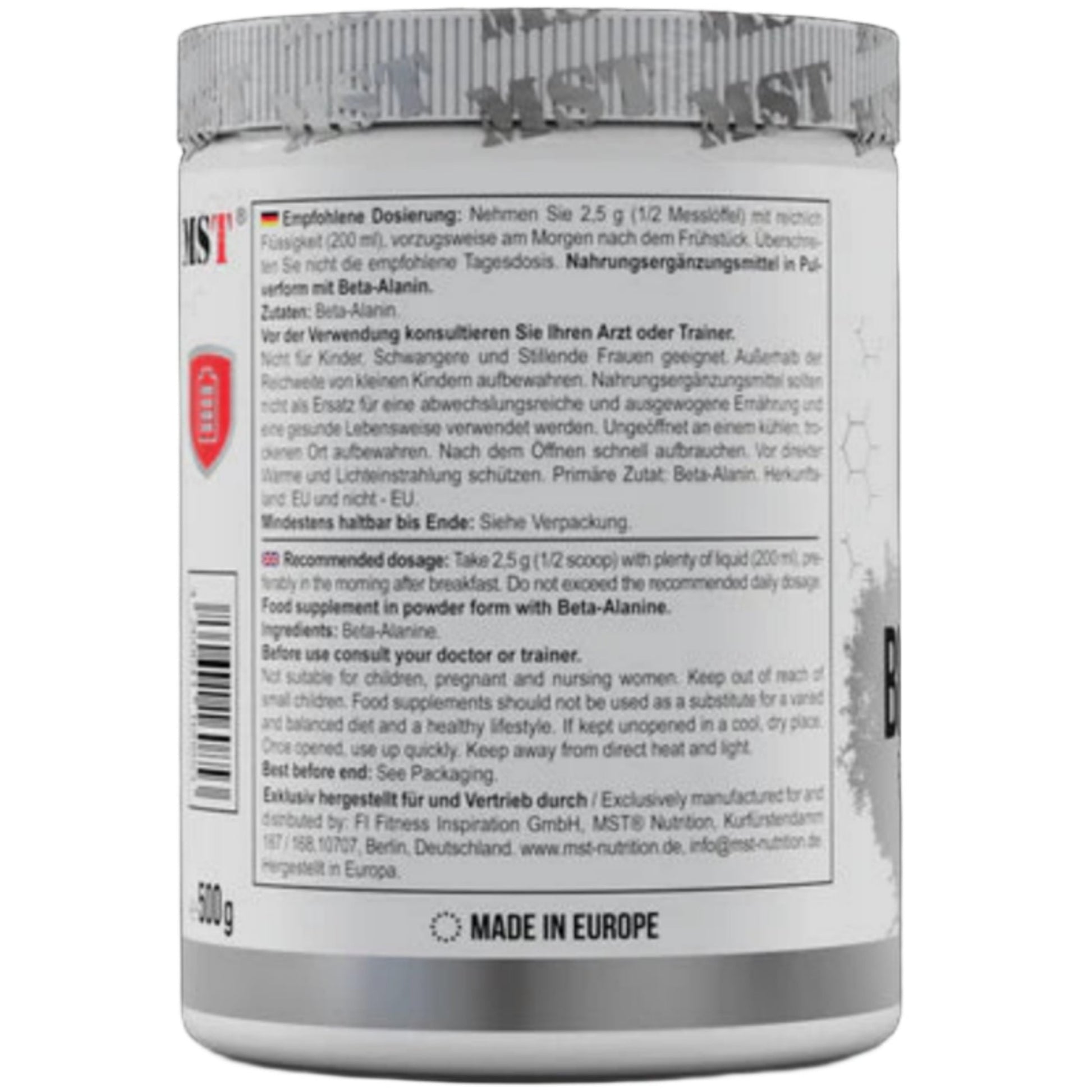 MST Beta Alanine Unflavored (500g)