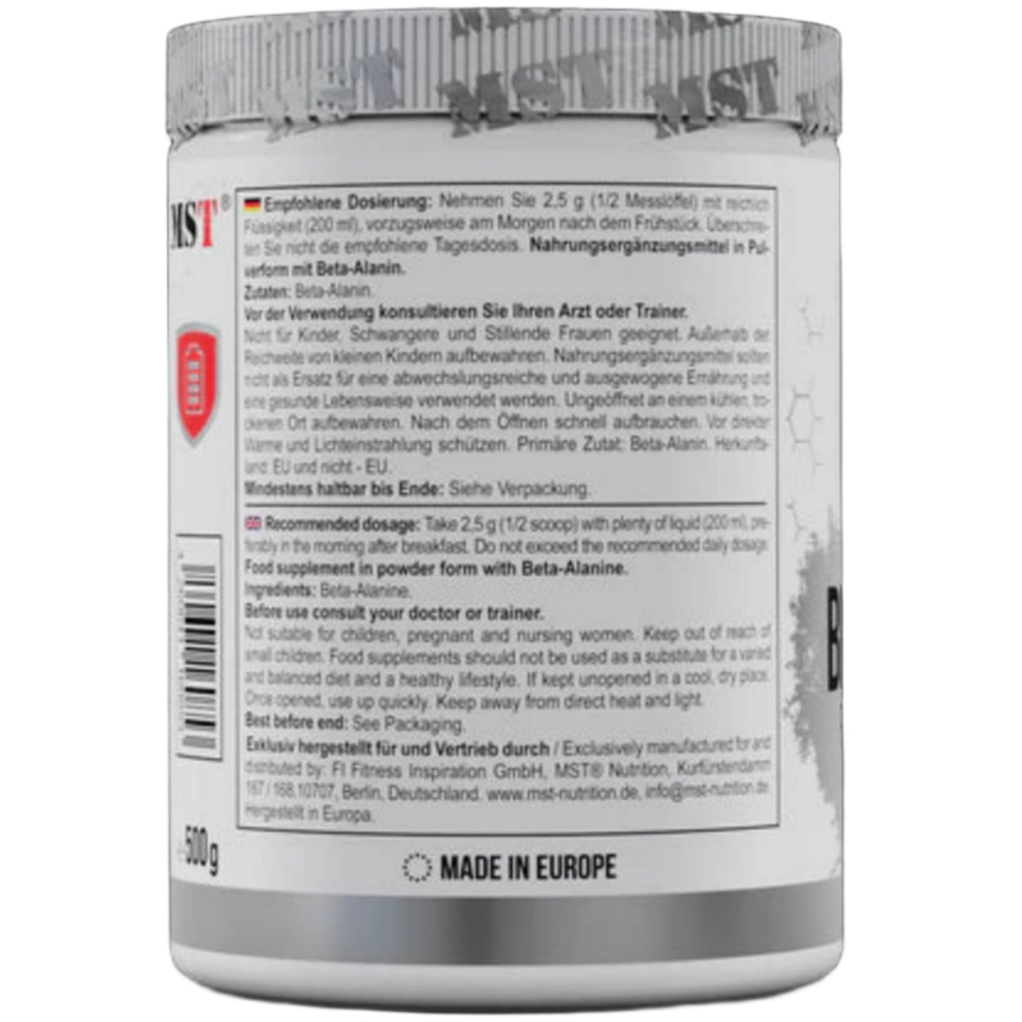 MST Beta Alanine Unflavored (500g)