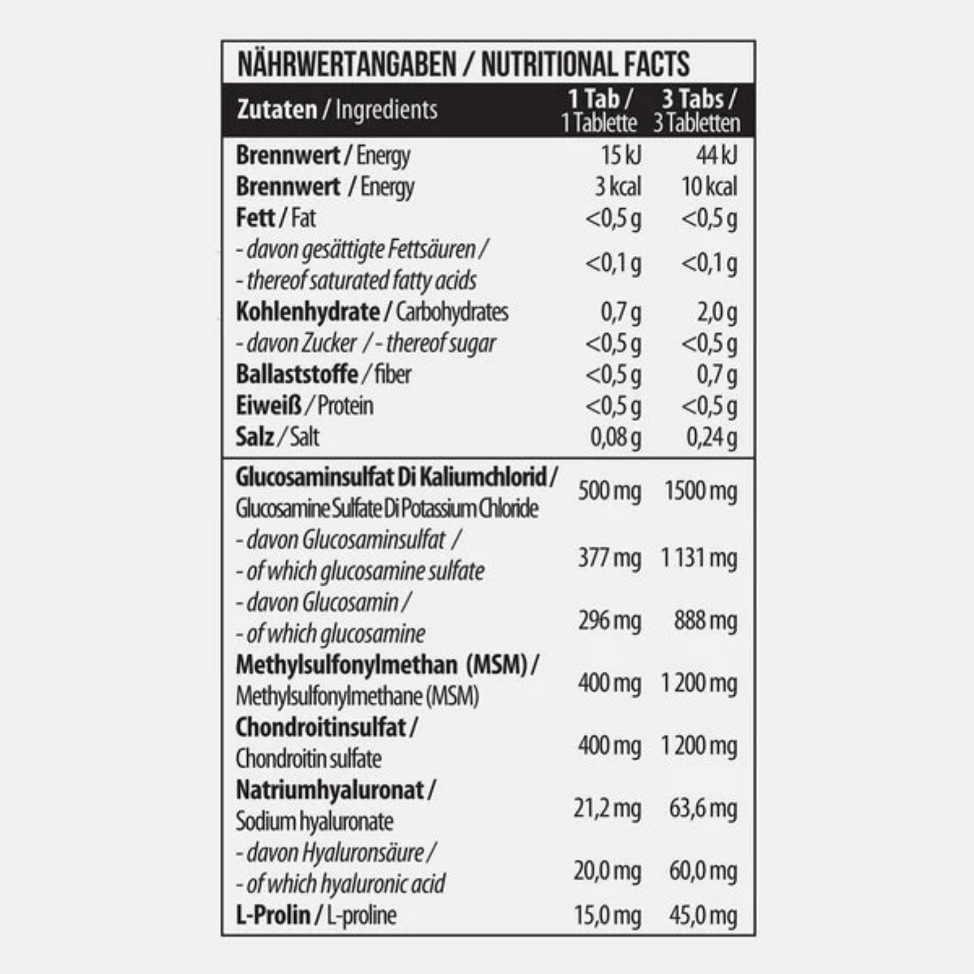 MST Glucosamin Chondroitin MSM + Hyaluron (90 Tabletten)