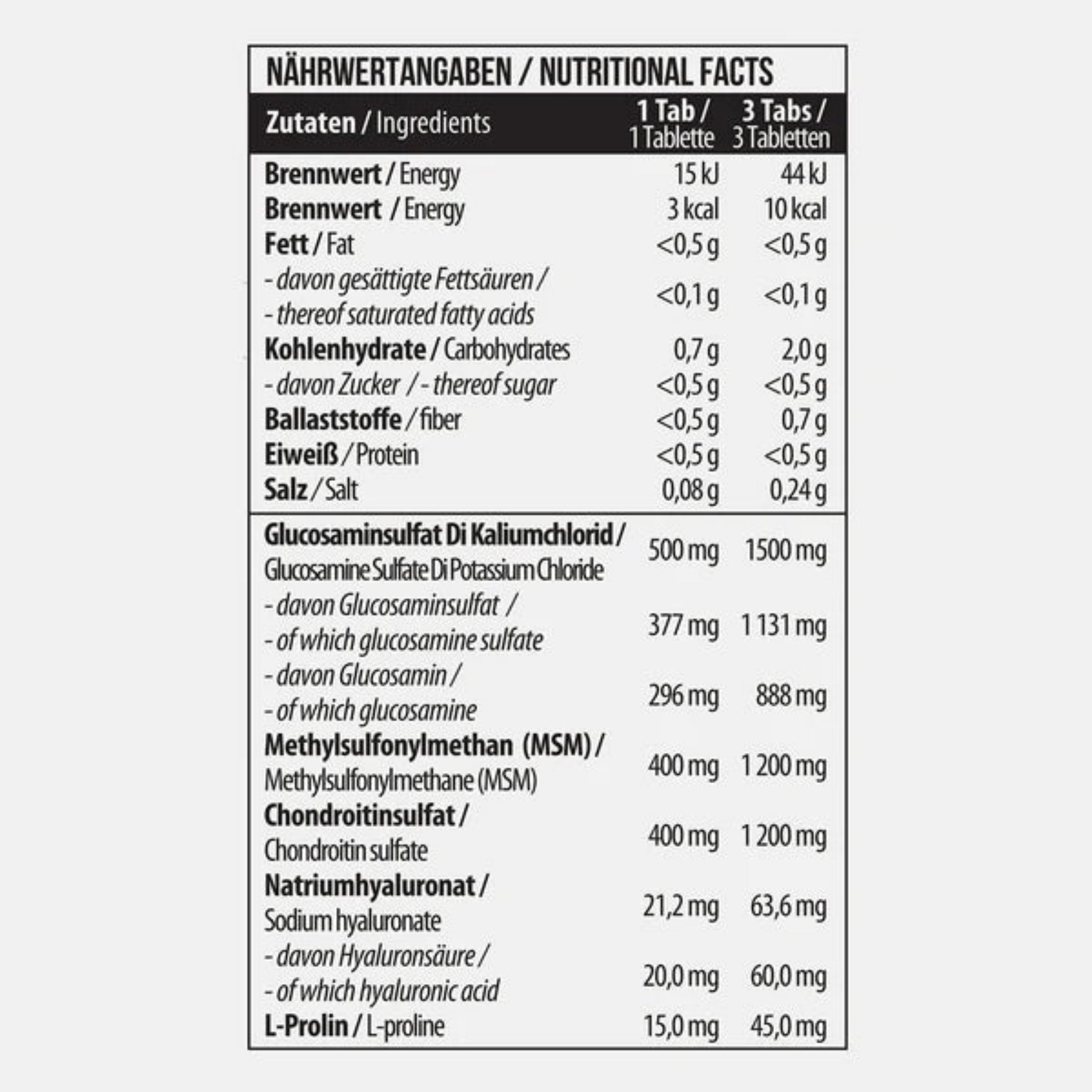 MST Glucosamin Chondroitin MSM + Hyaluron (90 Tabletten)