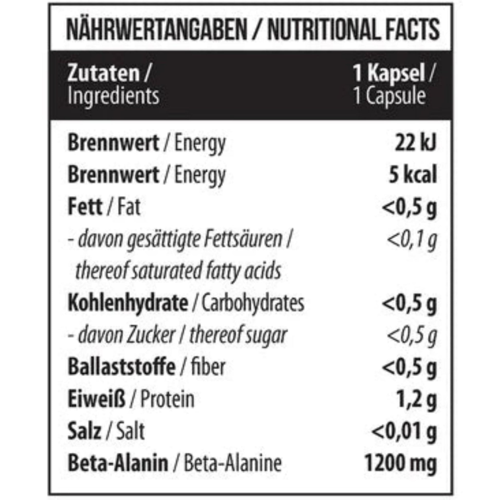 MST Beta Alanine 1200mg (60 Kapseln)
