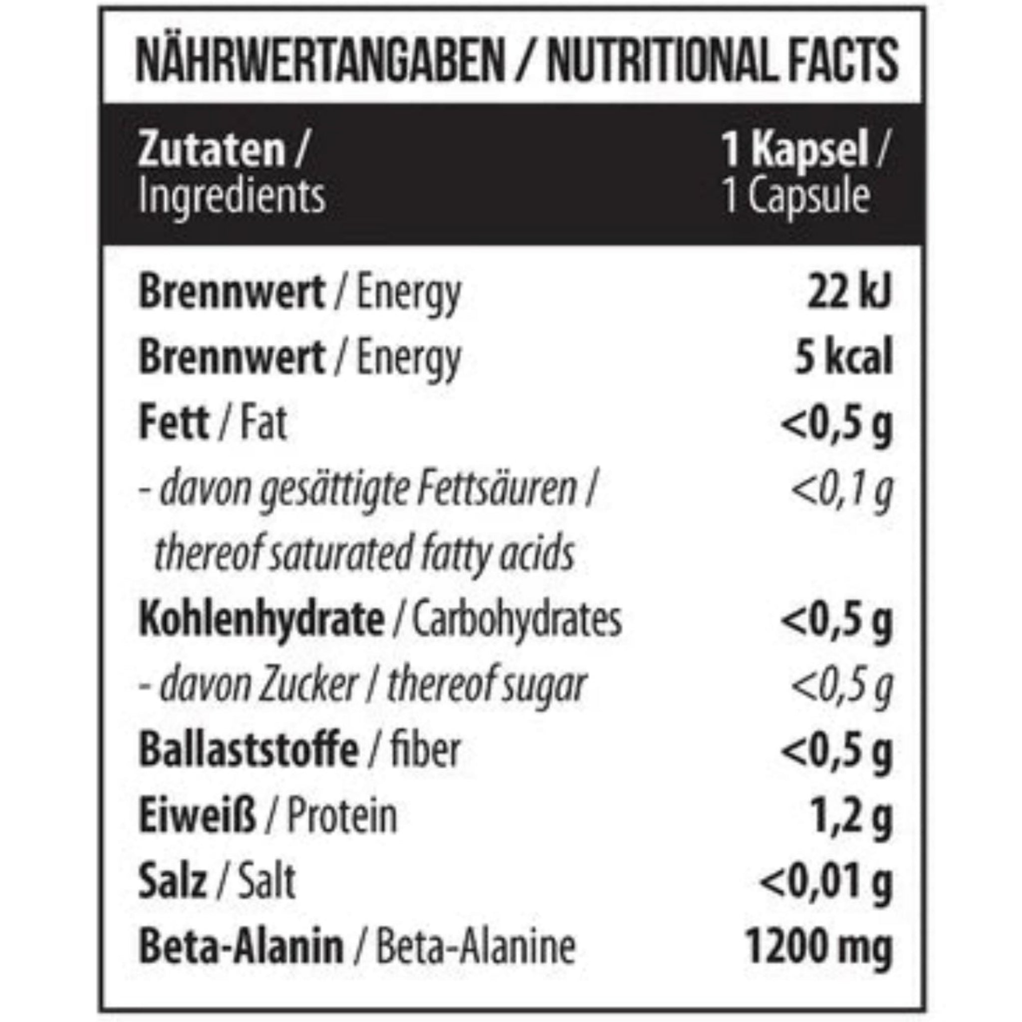 MST Beta Alanine 1200mg (60 Kapseln)