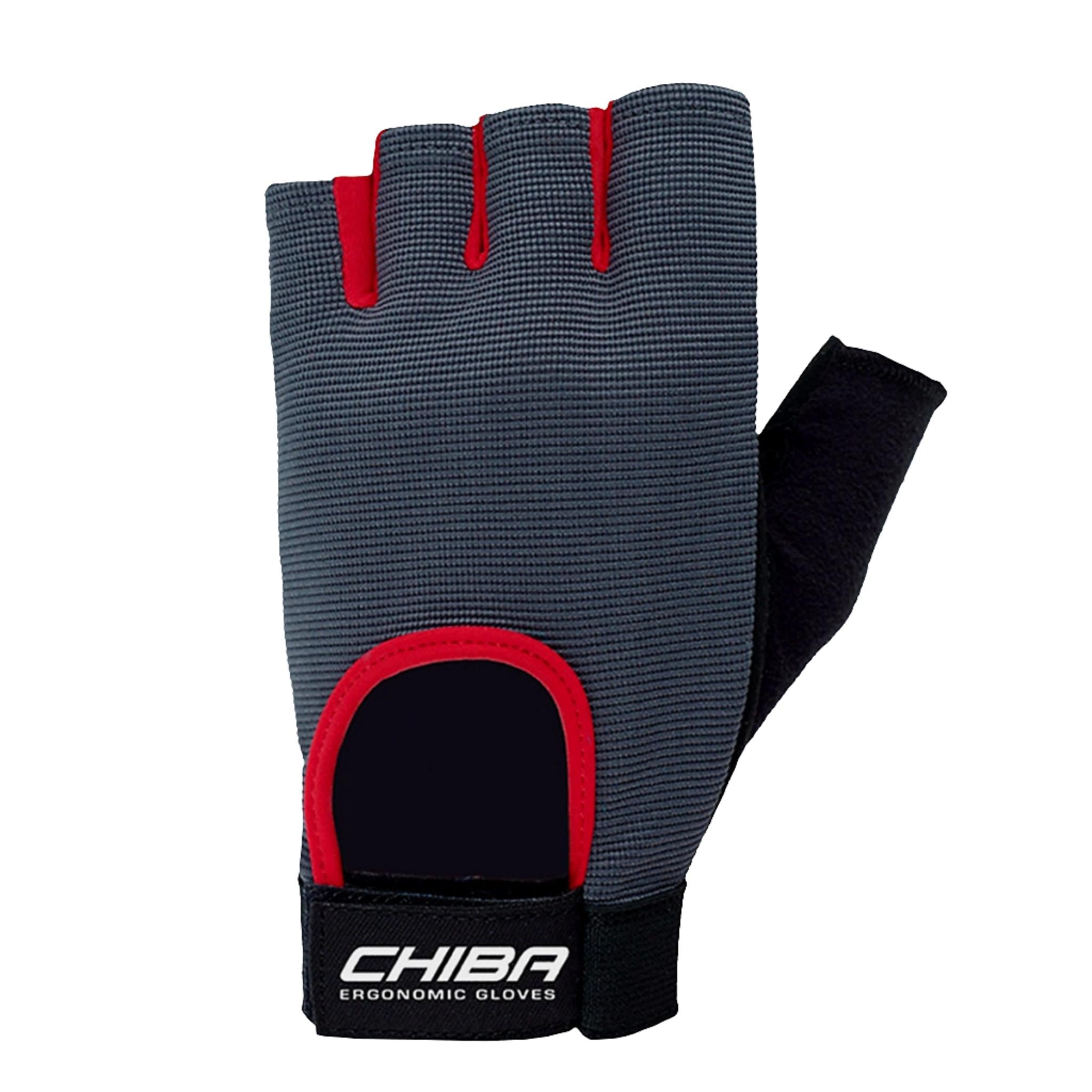 Chiba Fit Trainingshandschuhe Grau/Rot