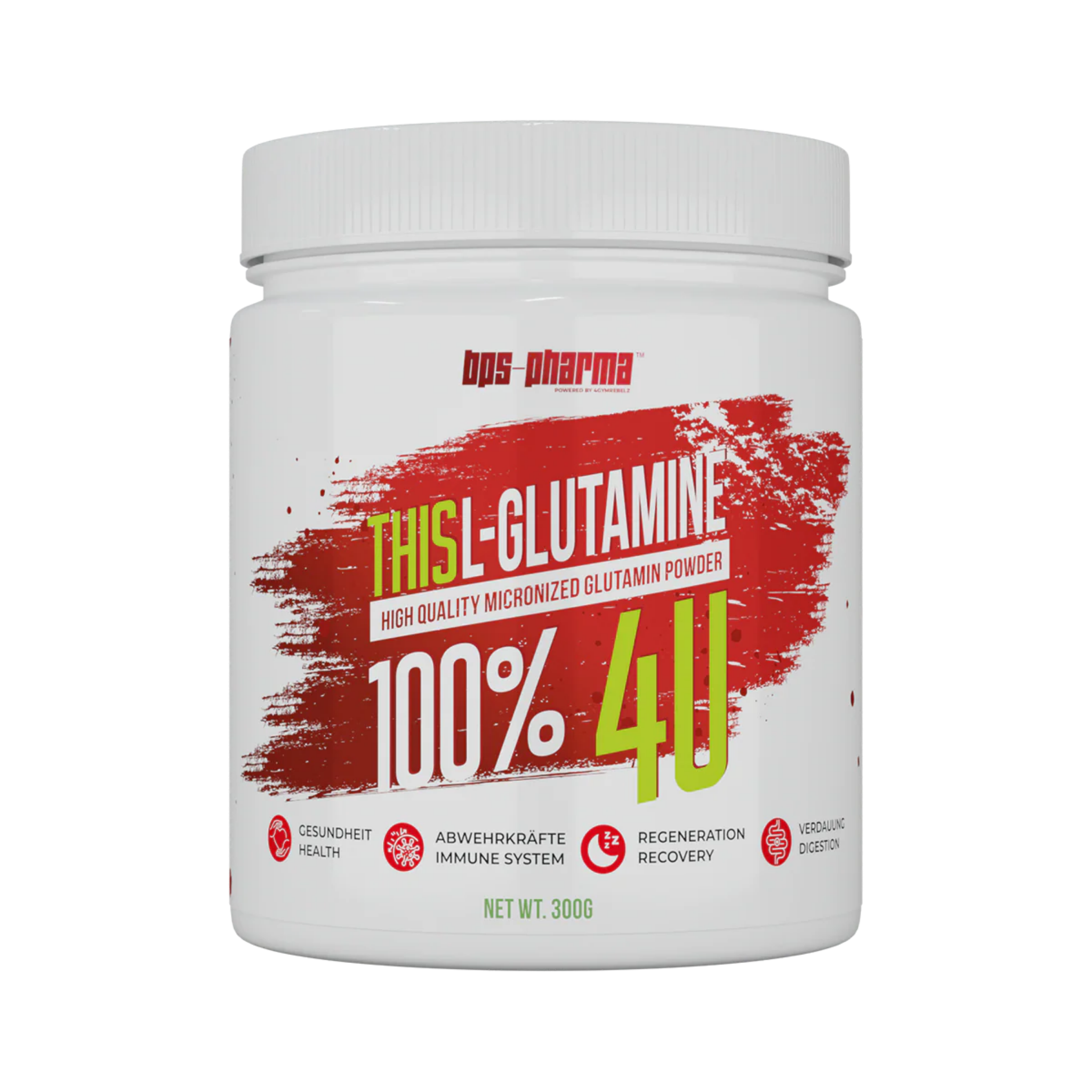 BPS Pharma This Glutamine 4U 100% mikrofeines Glutamin Pulver 300g