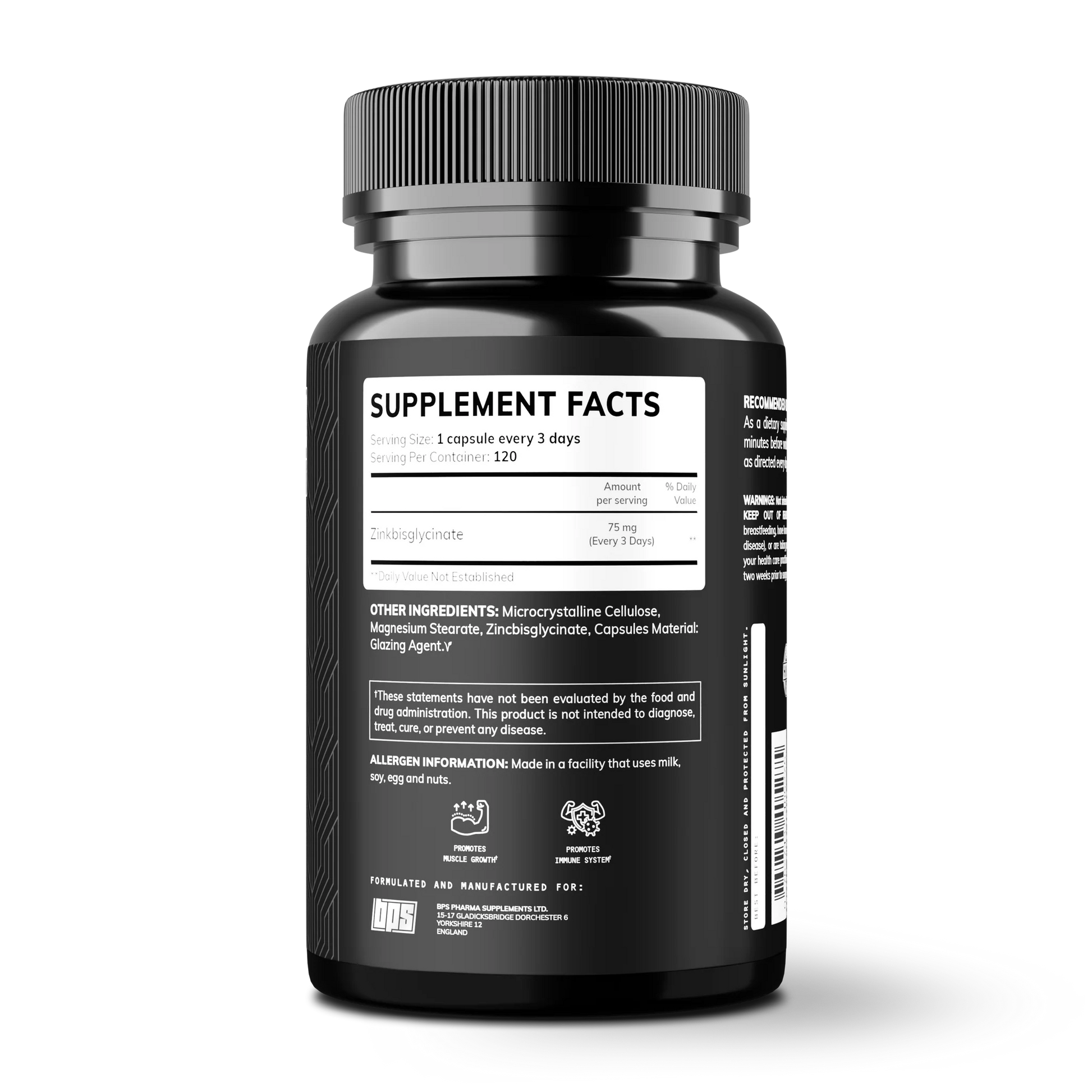BPS Pharma Zinc 75ers reines Zink Bisglycinat · 120 Kapseln
