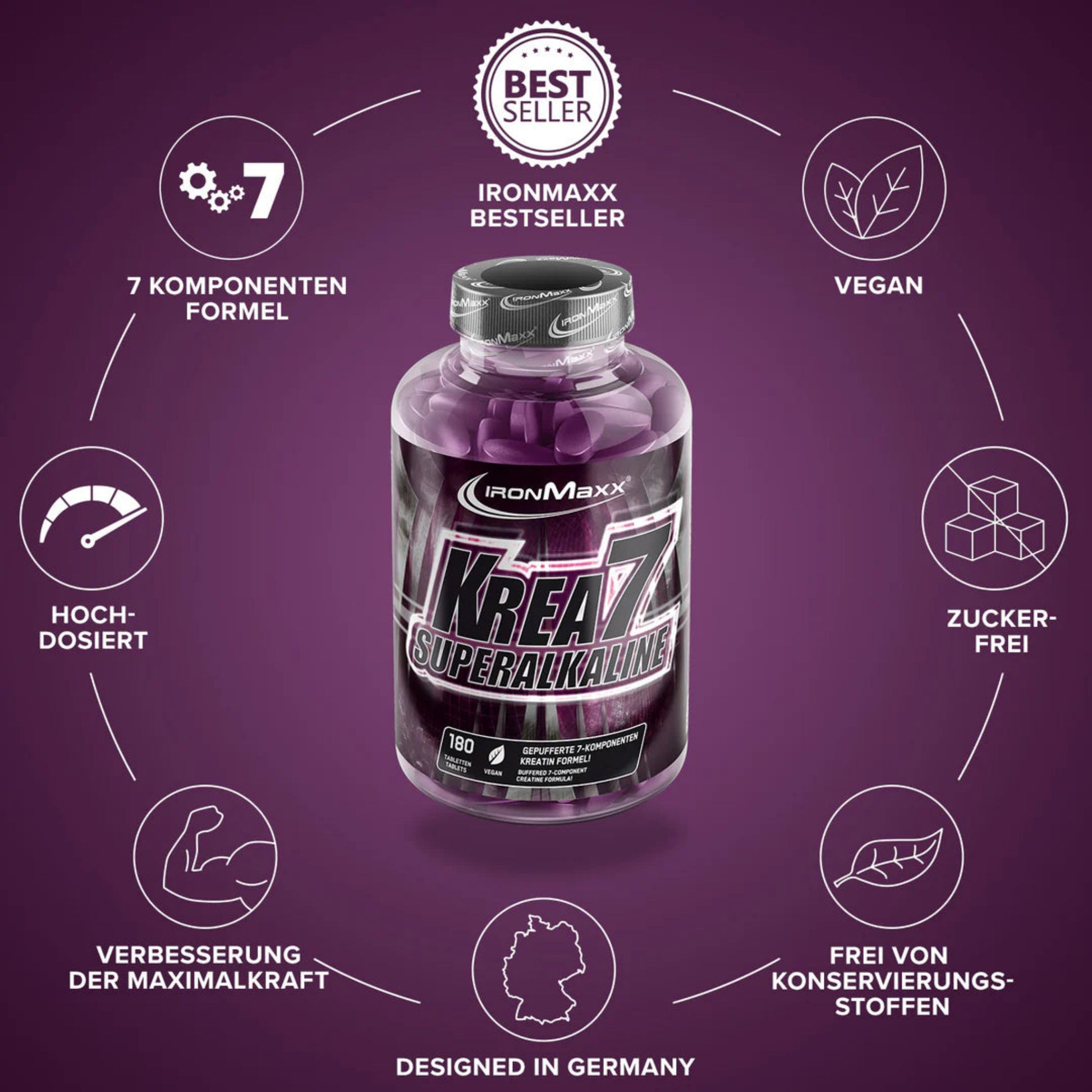 IronMaxx Krea7 Superalkaline (180 Tabletten)