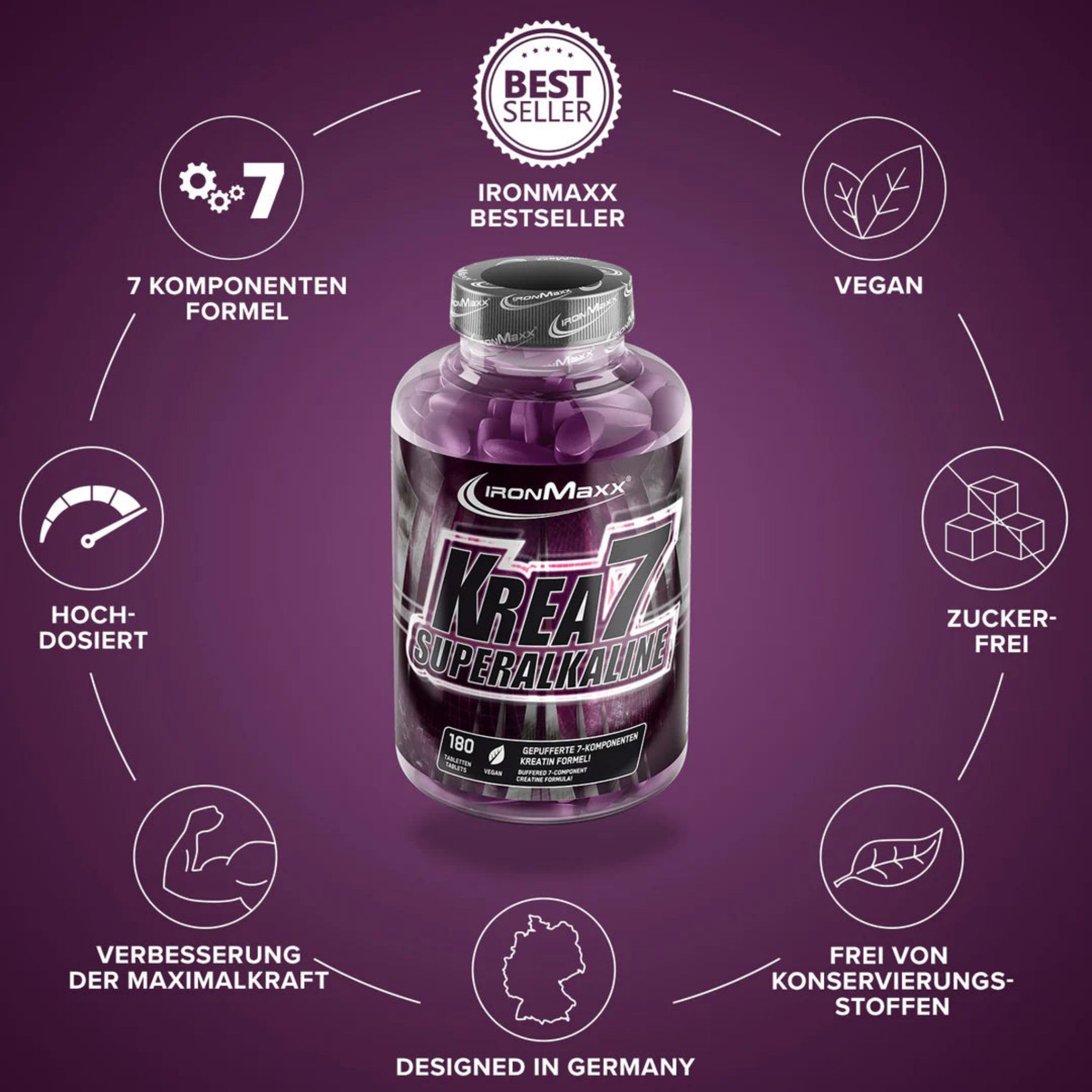 IronMaxx Krea7 Superalkaline (180 Tabletten)