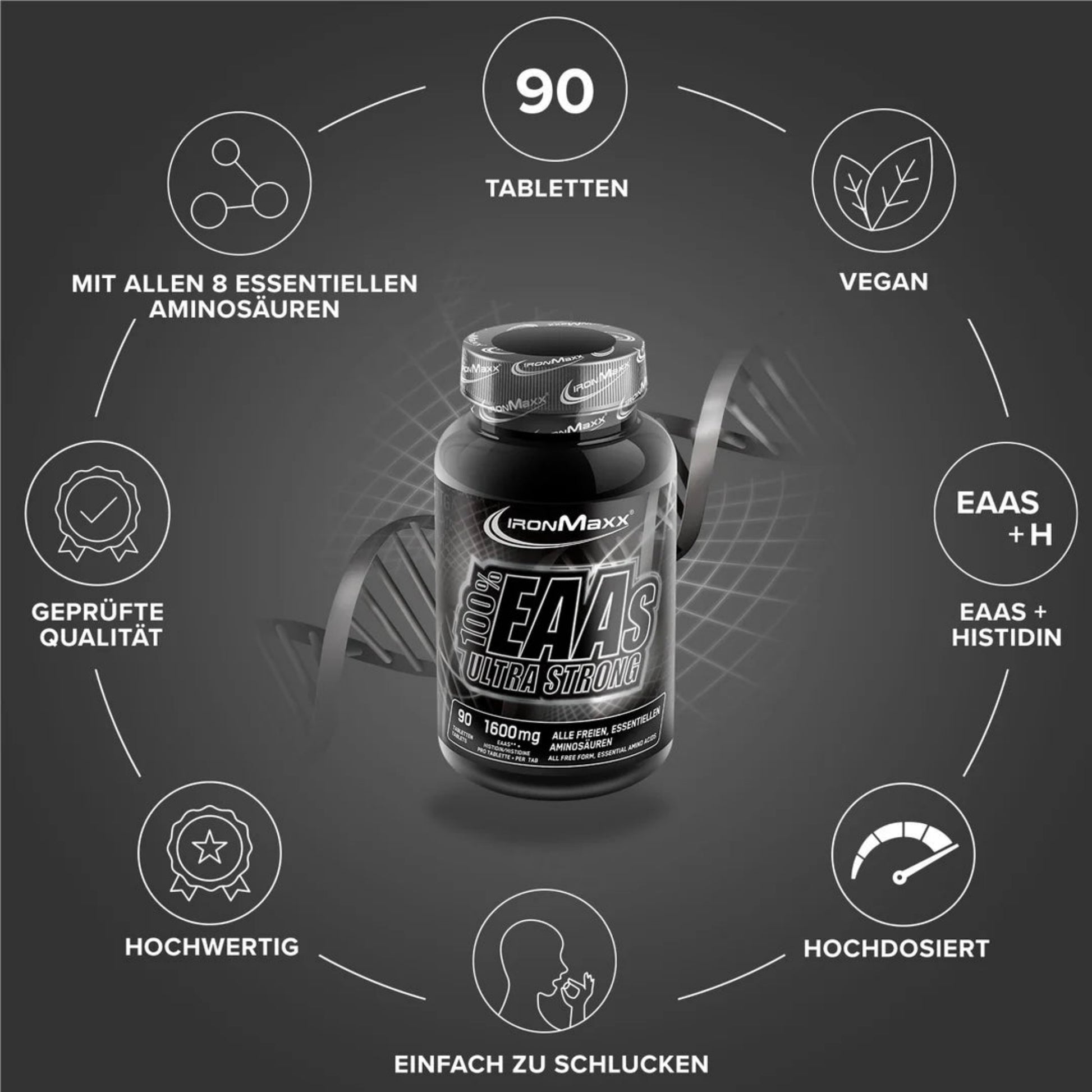 IronMaxx 100% EAAs Ultra Strong (90 Tabletten)