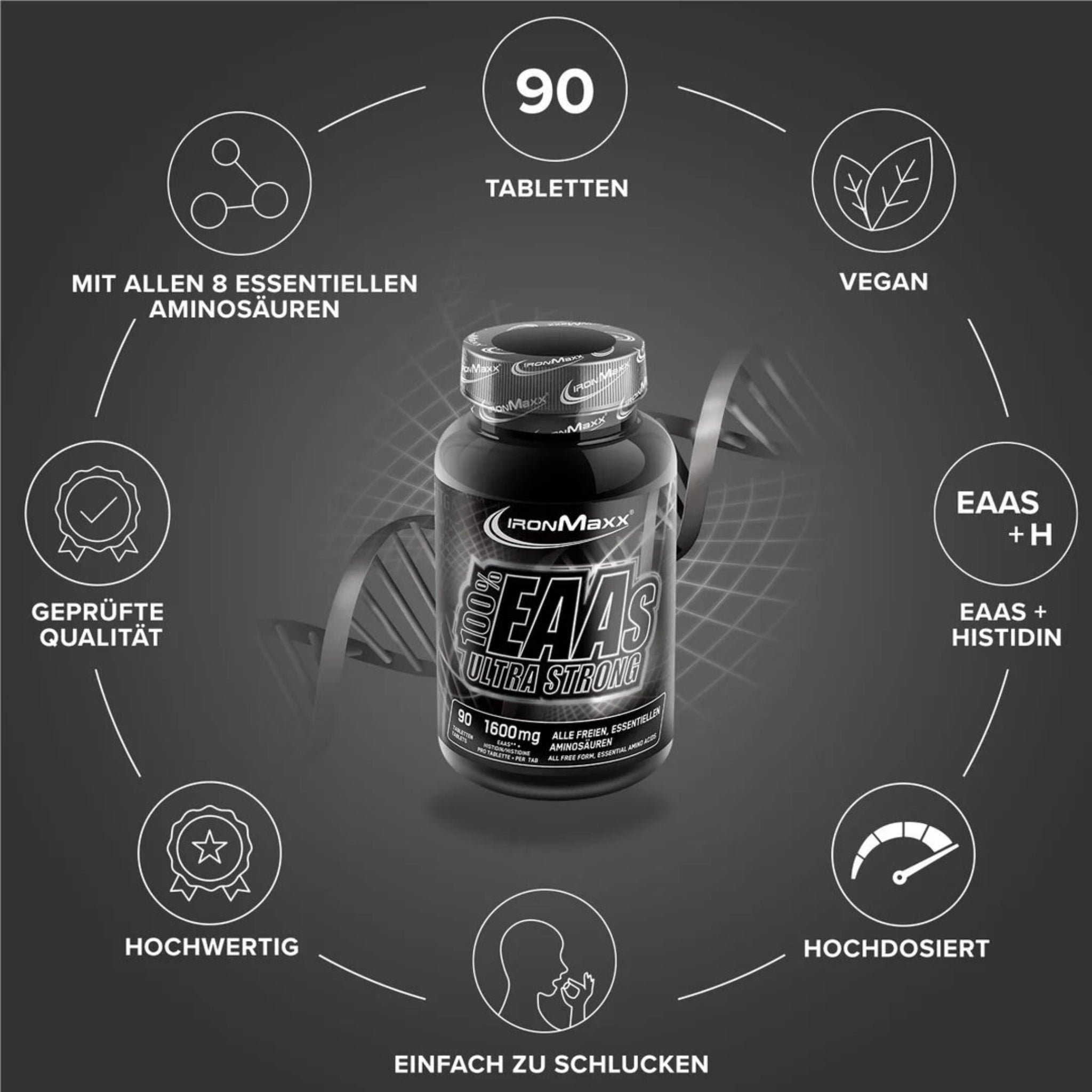 IronMaxx 100% EAAs Ultra Strong (90 Tabletten)