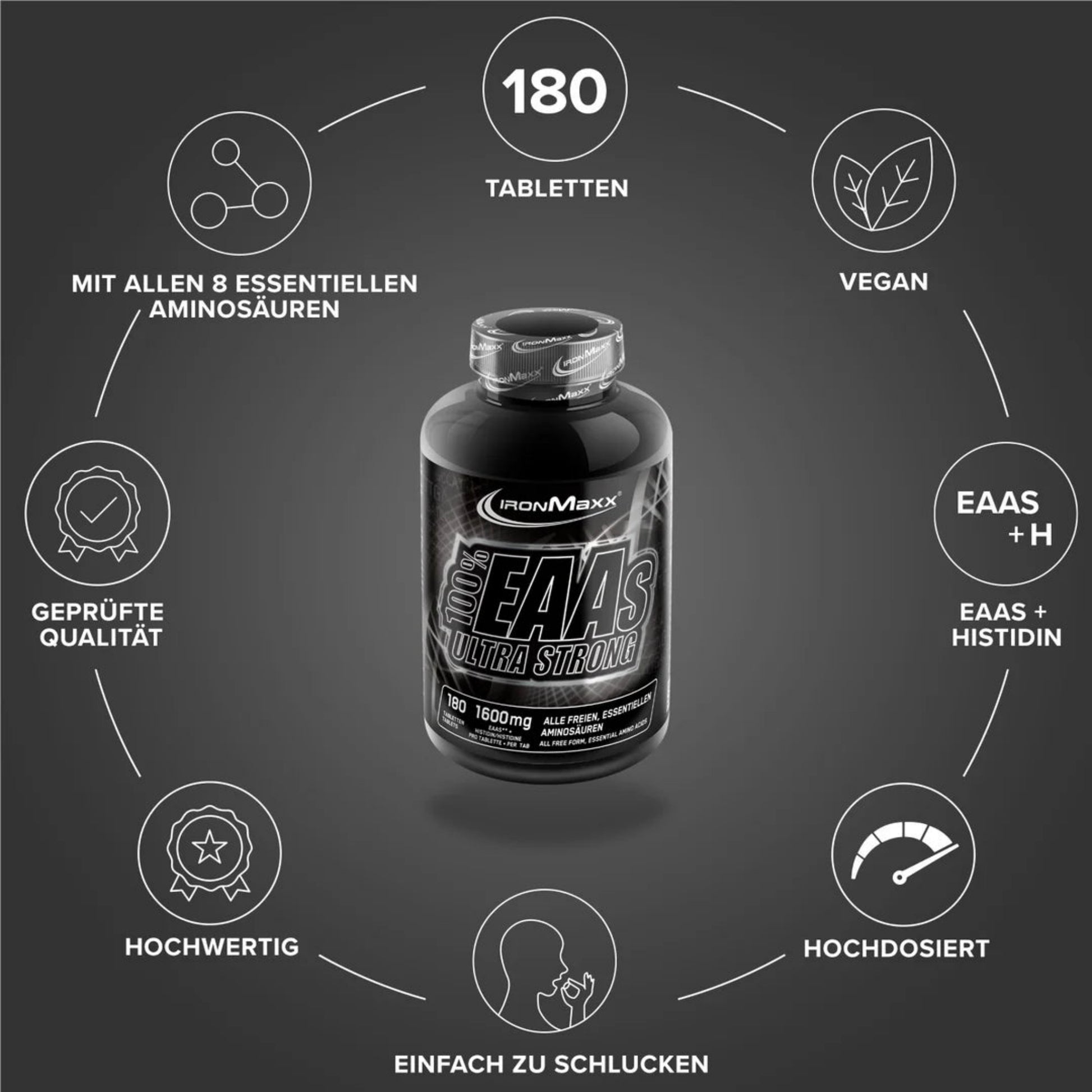 IronMaxx 100% EAAs Ultra Strong (180 Tabletten)