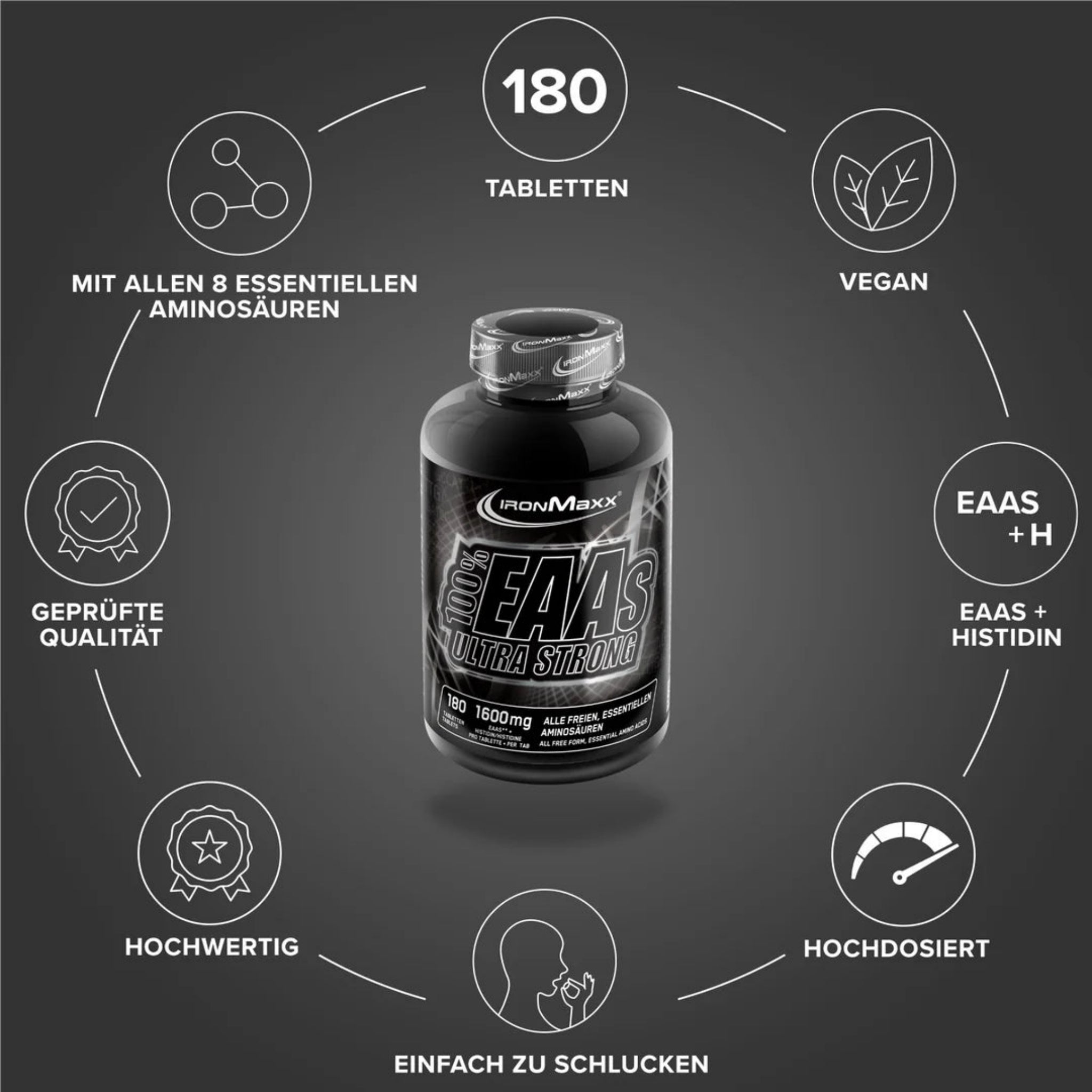 IronMaxx 100% EAAs Ultra Strong (180 Tabletten)