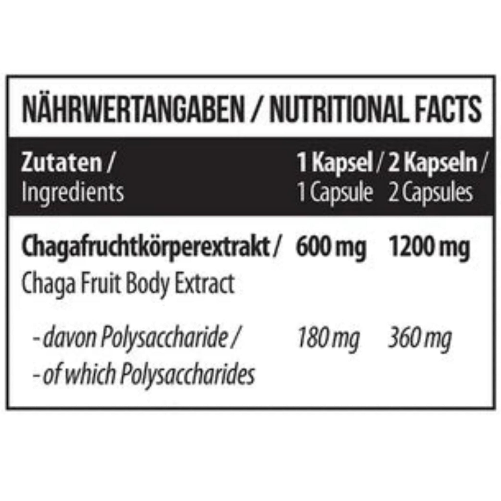 MST Chaga Mushroom 1200mg (60 Kapseln)