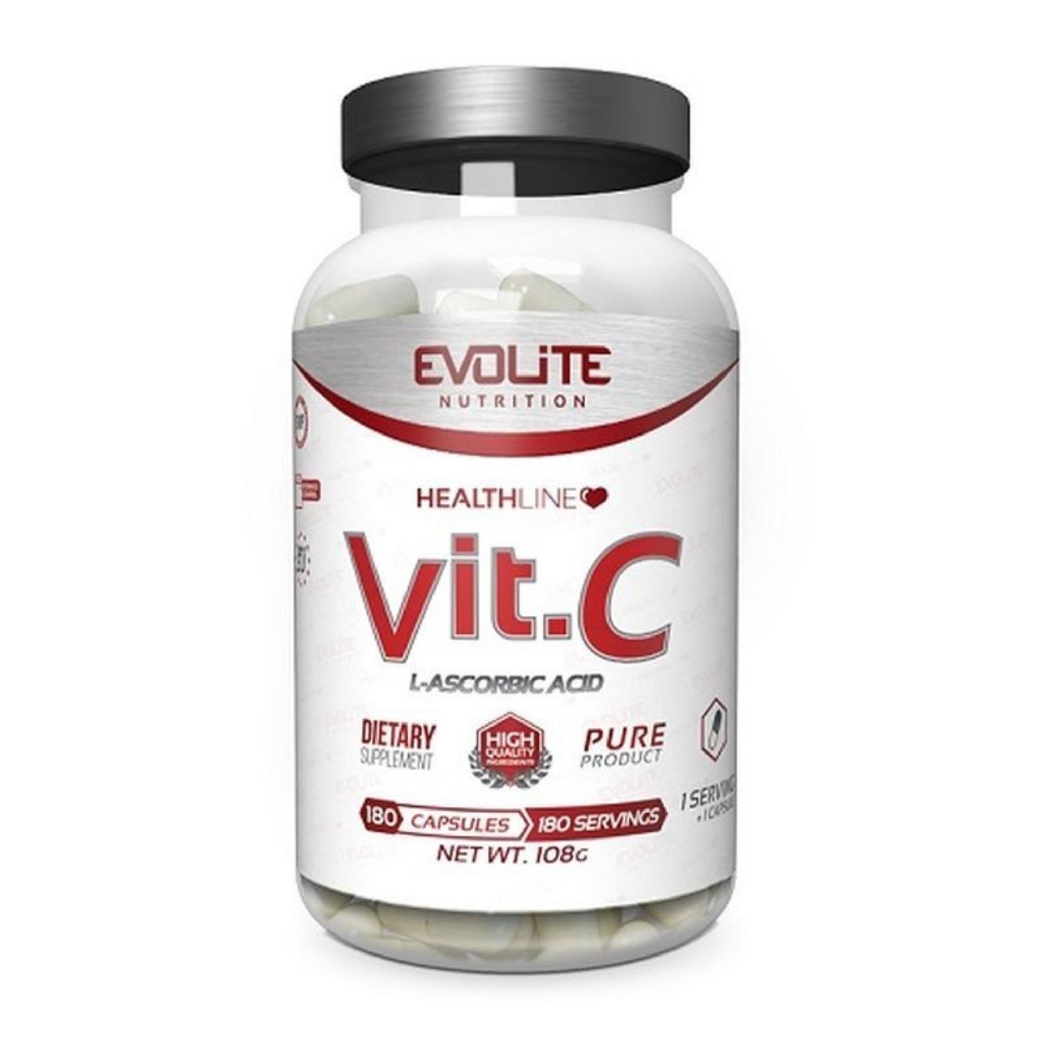 Evolite Nutrition VIT. C L-Ascorbic ACID (180 Kapseln)