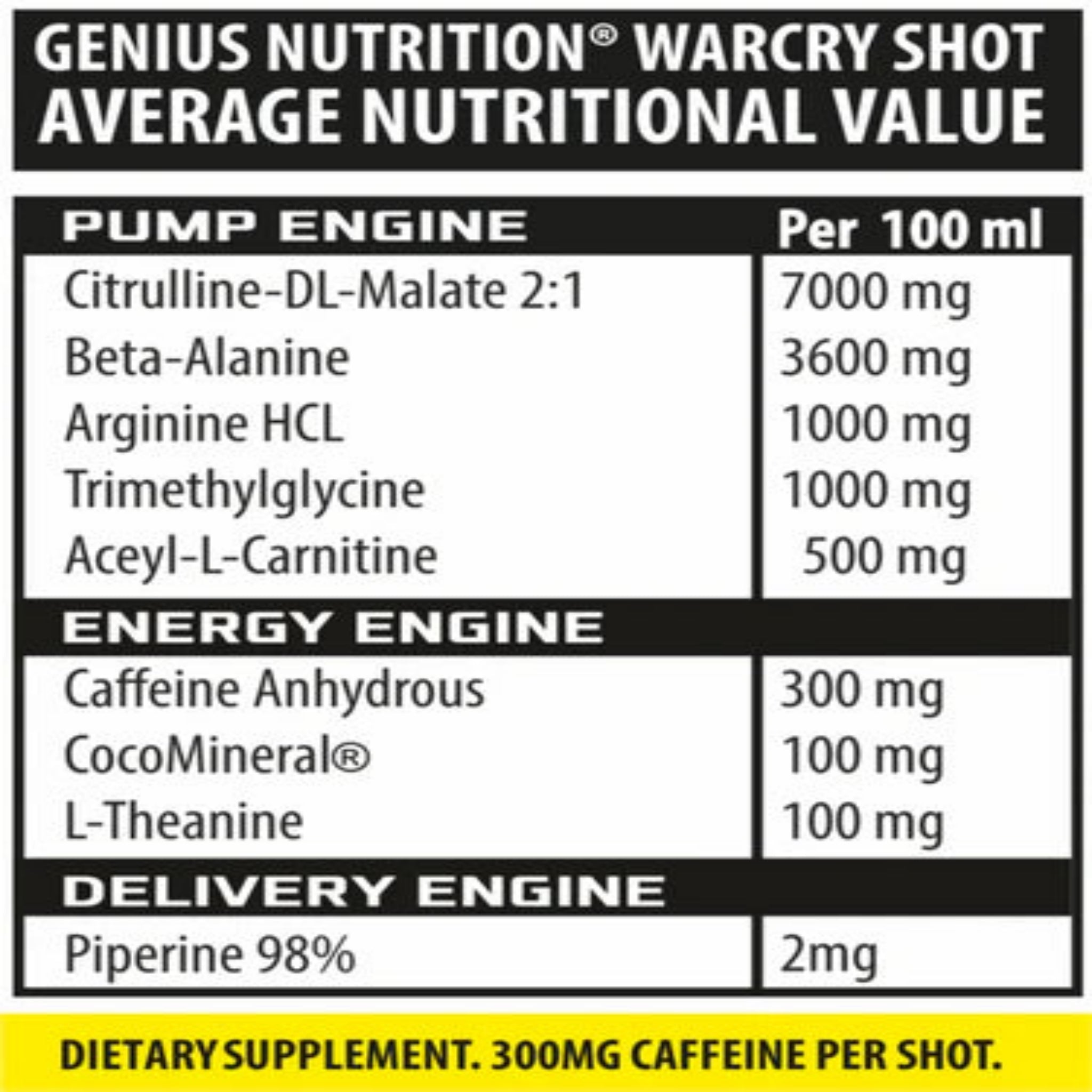 Genius Nutrition WARCRY Shot Cola (12x100ml)