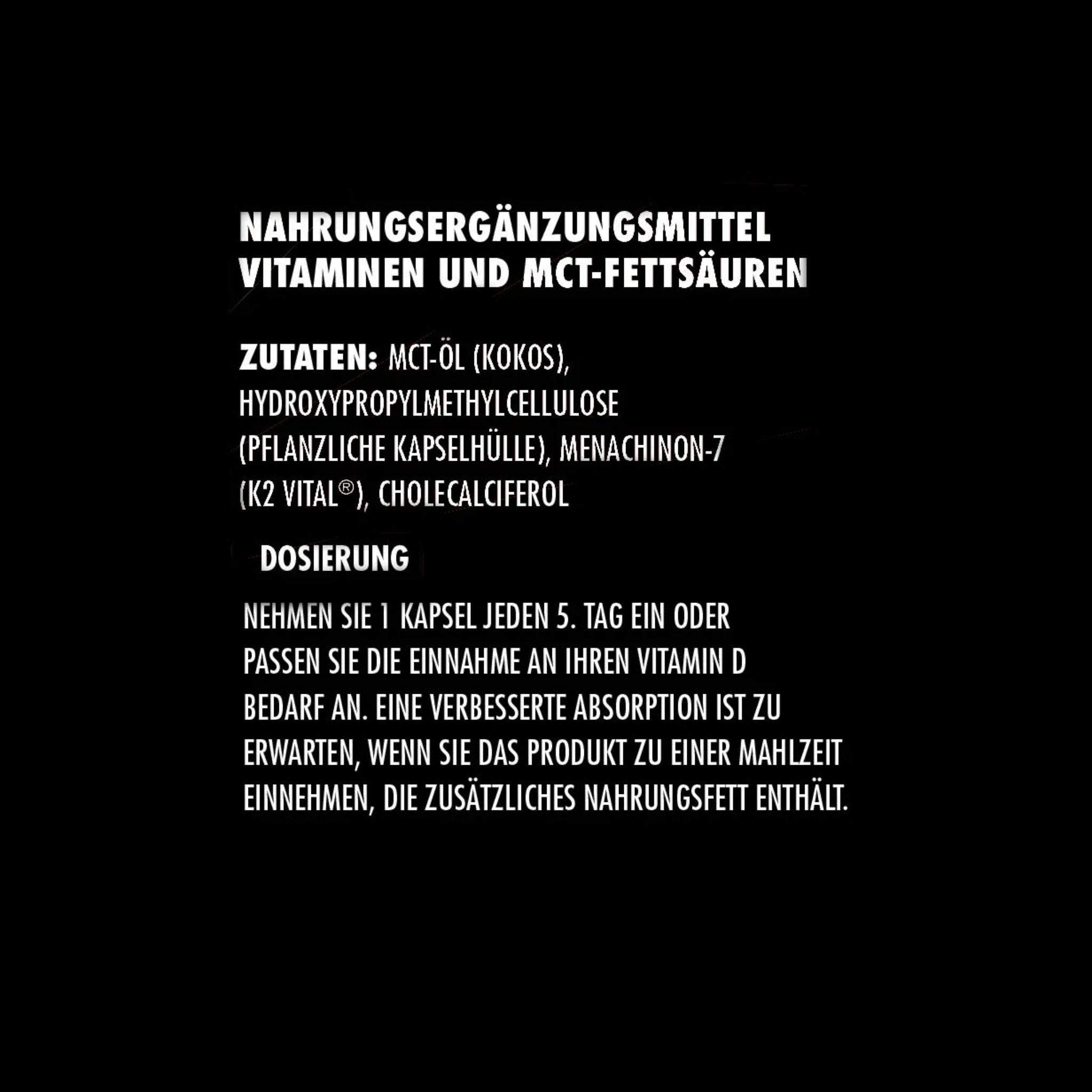 Big Zone Vitamin D3 + K2 Liquid Caps (90 Kapseln)