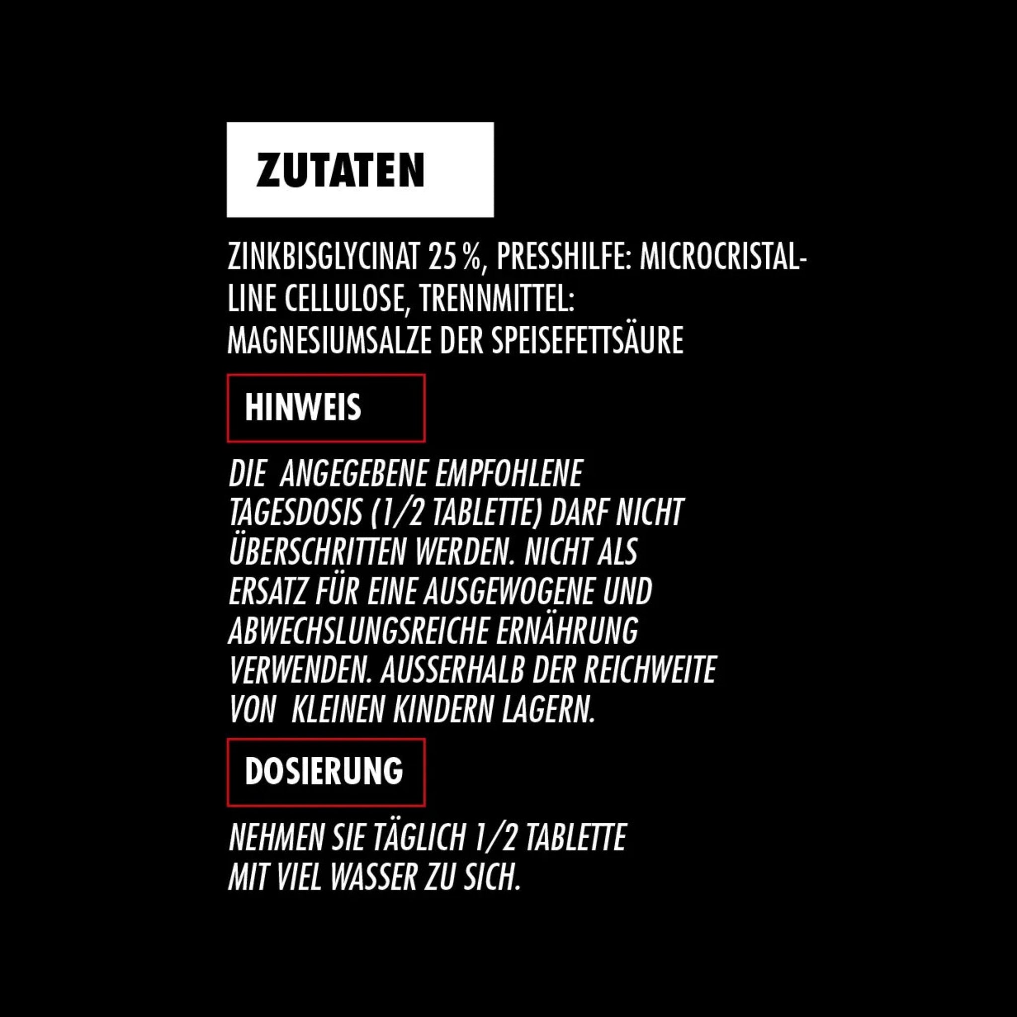 Big Zone Zink Bisglycinat (150 Tabletten)