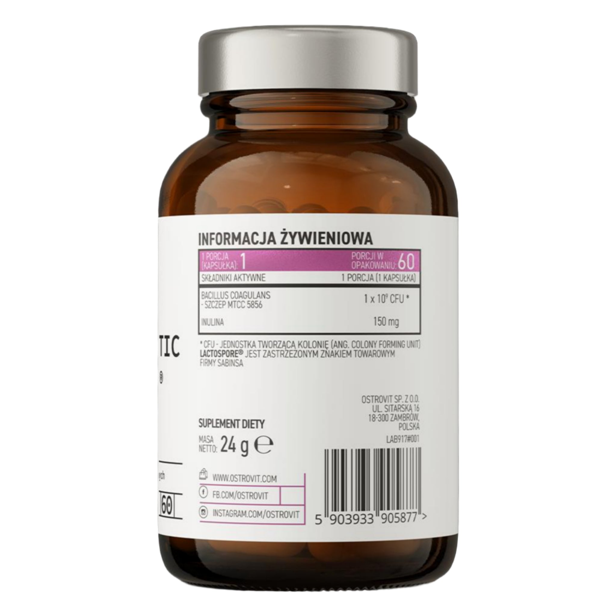 OstroVit Pharma PRO-60 BIOTIC LactoSpore® (60 Kapseln)