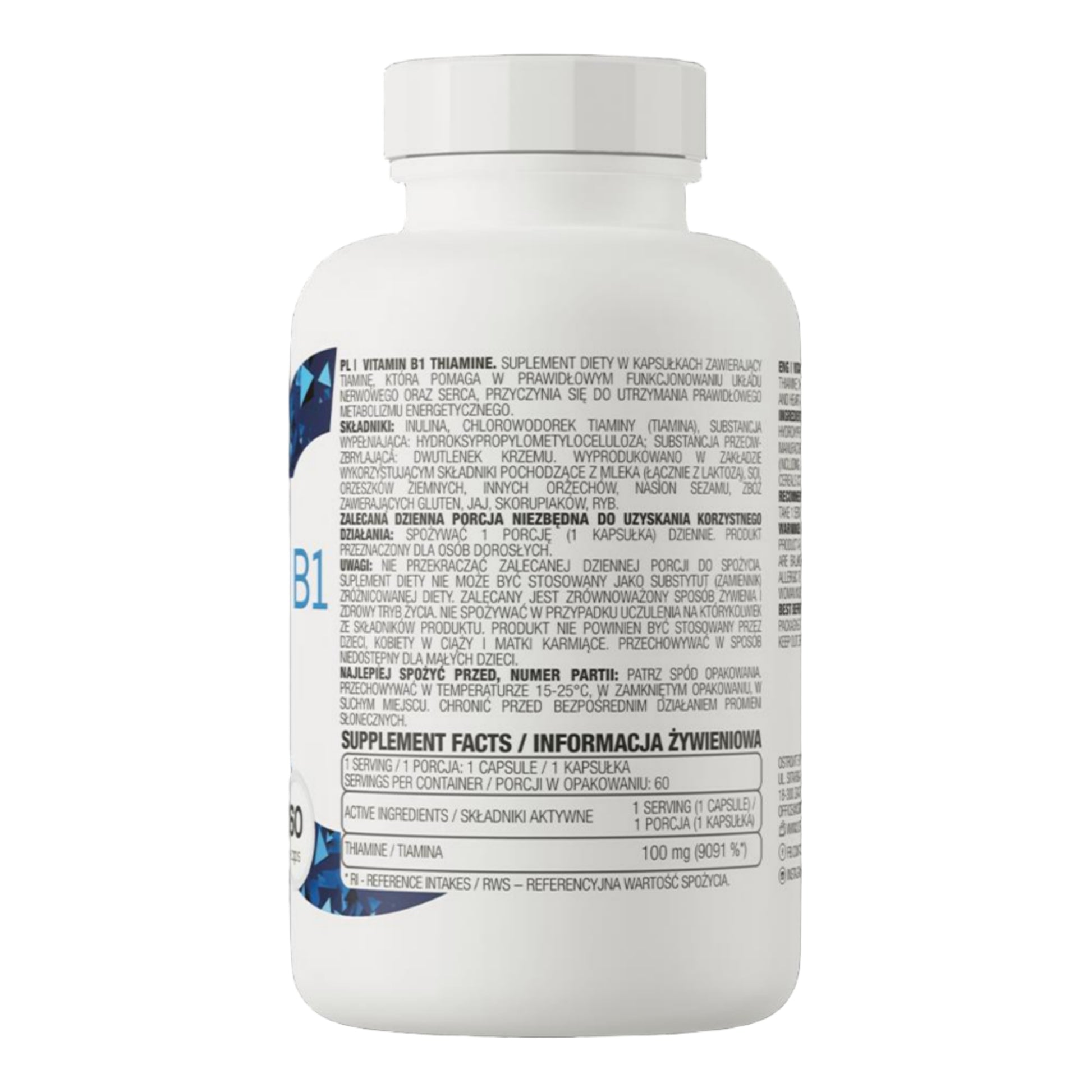 OstroVit Vitamin B1 Thiamine (60 Kapseln)