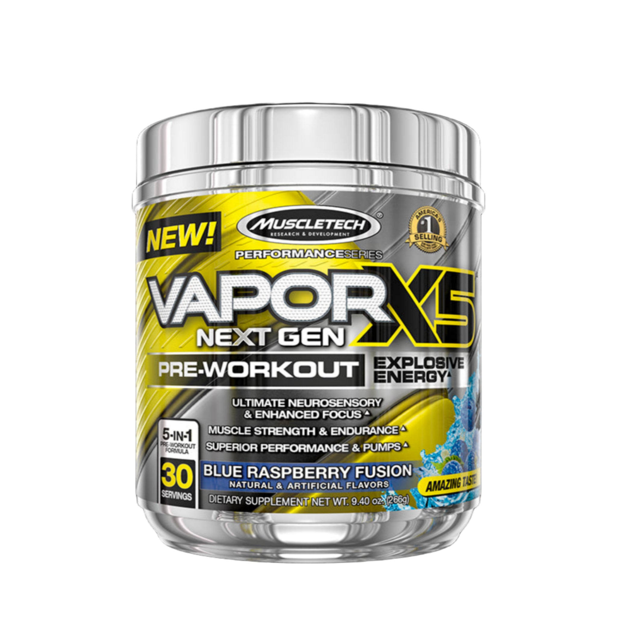 MuscleTech VaporX5 Next Gen Pre-Workout Blue Raspberry (228g)