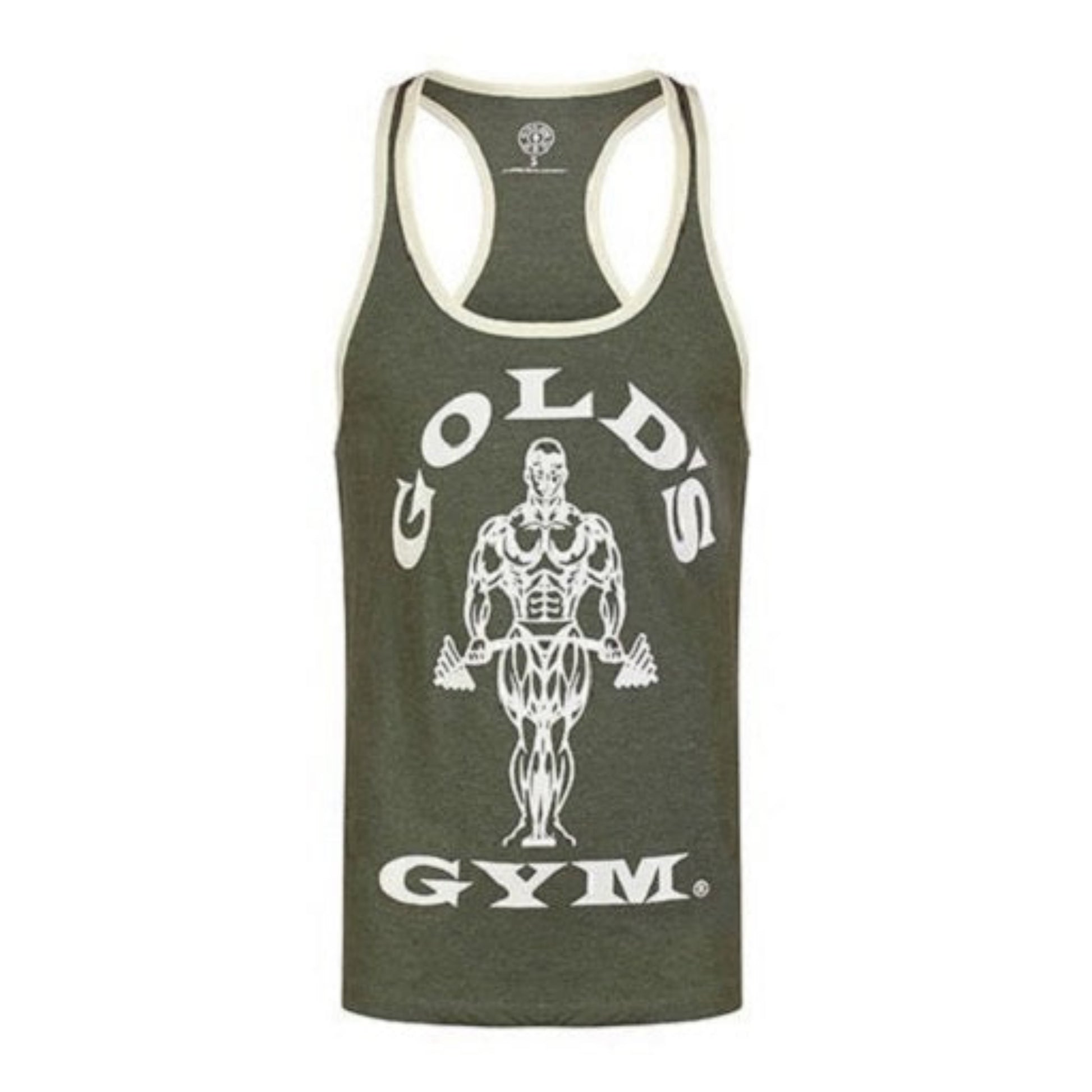 Golds Gym Stringer "Muscle Joe" Army/Cream