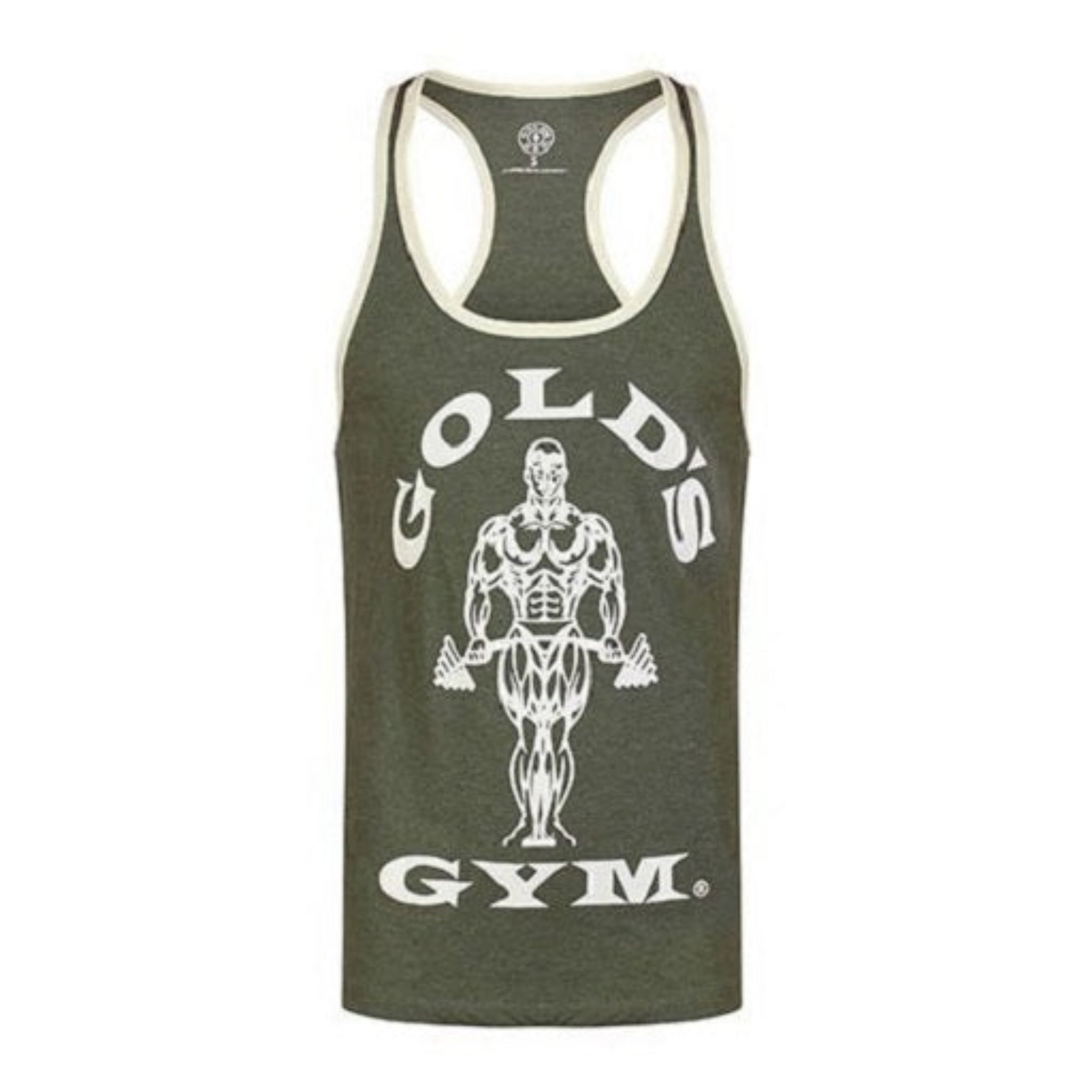 Golds Gym Stringer "Muscle Joe" Army/Cream