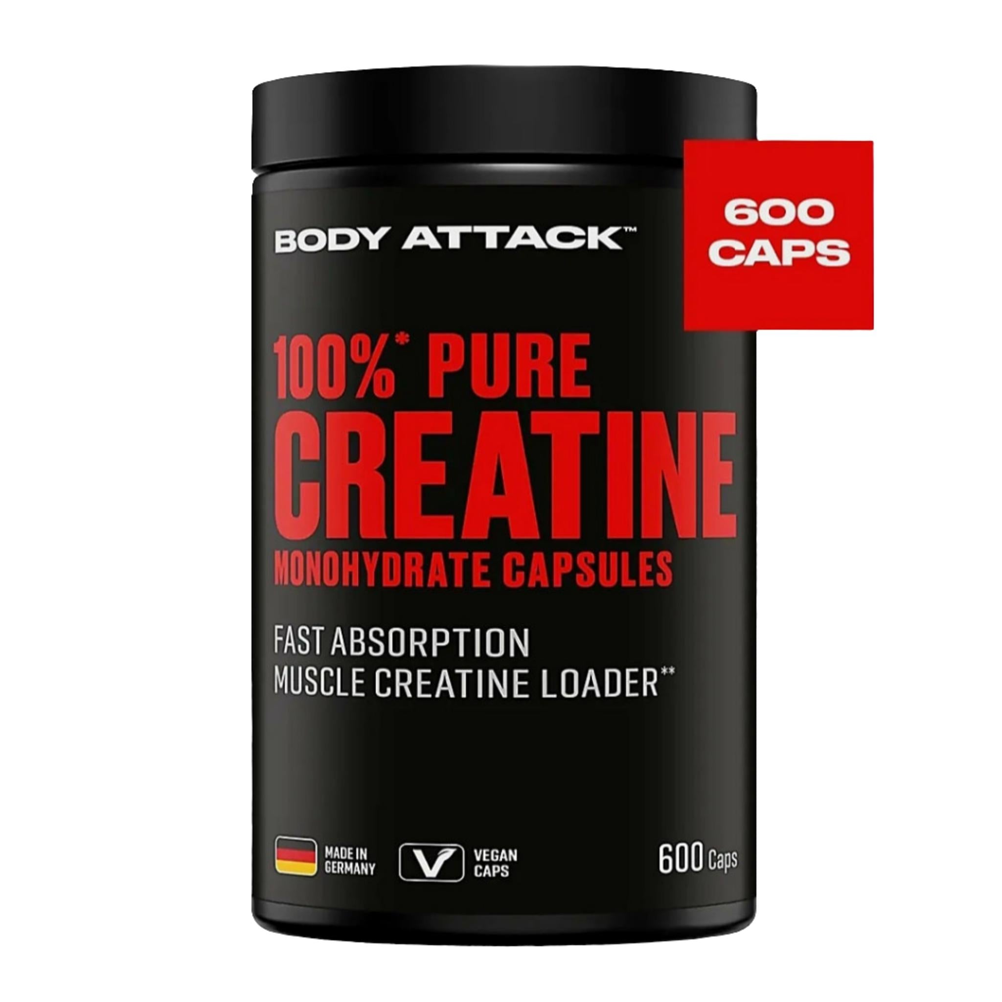 Body Attack 100% Pure Creatine (600 Kapseln)