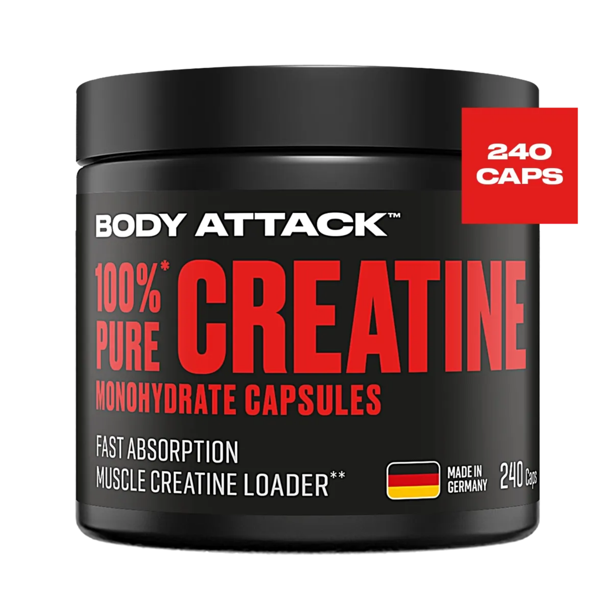 Body Attack 100% Pure Creatine · 240 Kapseln