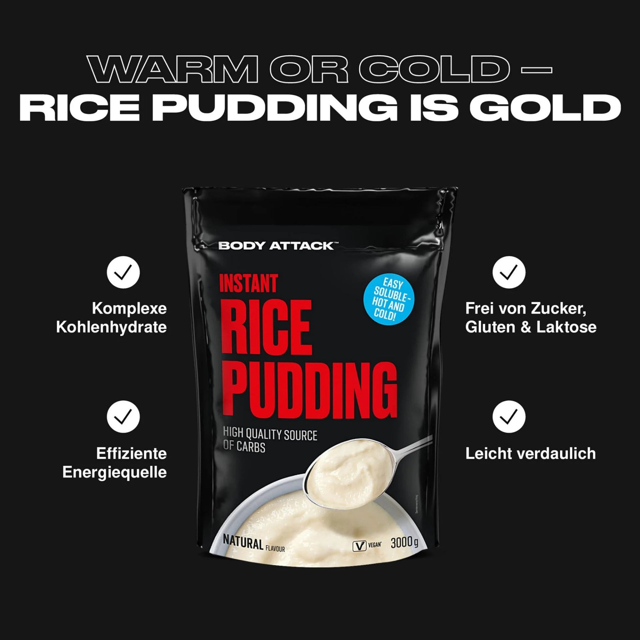 Body Attack Instant Rice Pudding 3000g - Natural