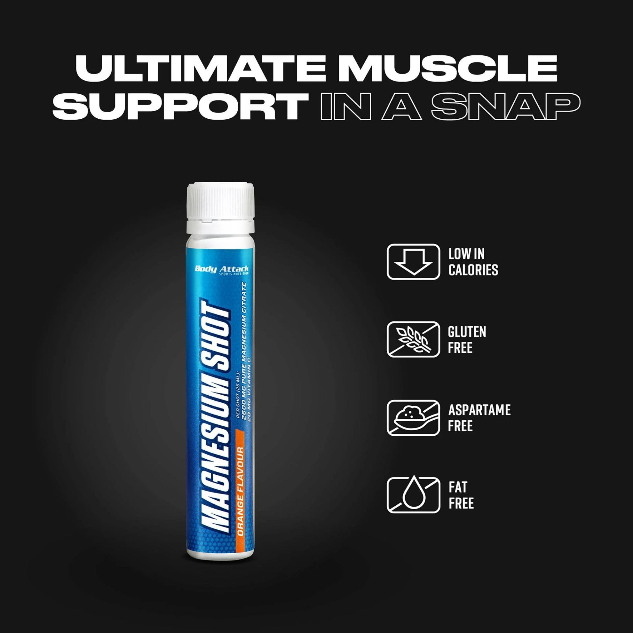 Body Attack Magnesium Shot 20x25ml - Orange