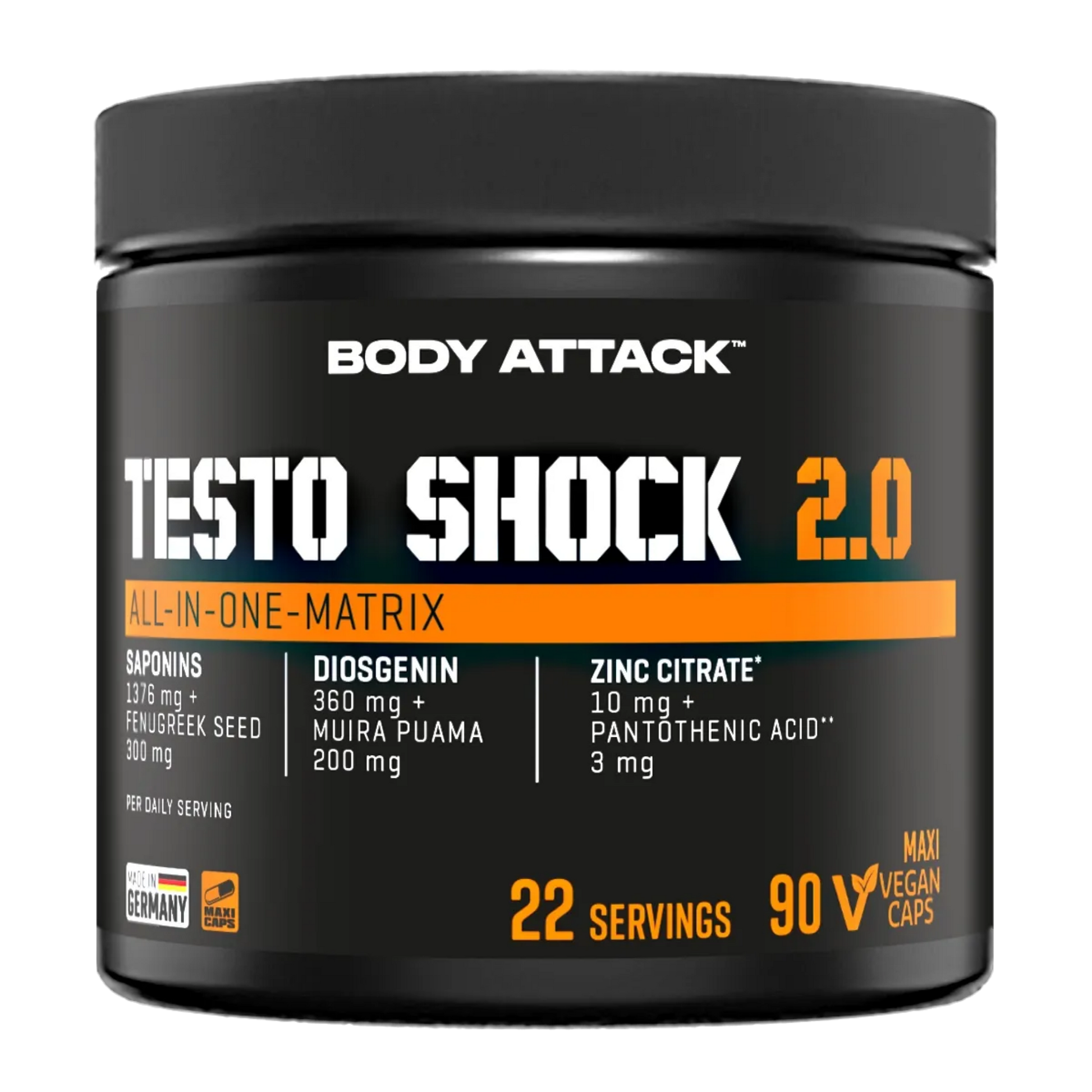 Body Attack Testo Shock 2.0 · 90 Kapseln