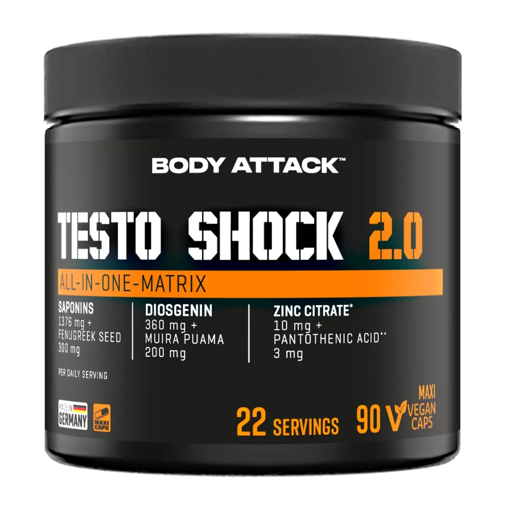 Body Attack Testo Shock 2.0 · 90 Kapseln