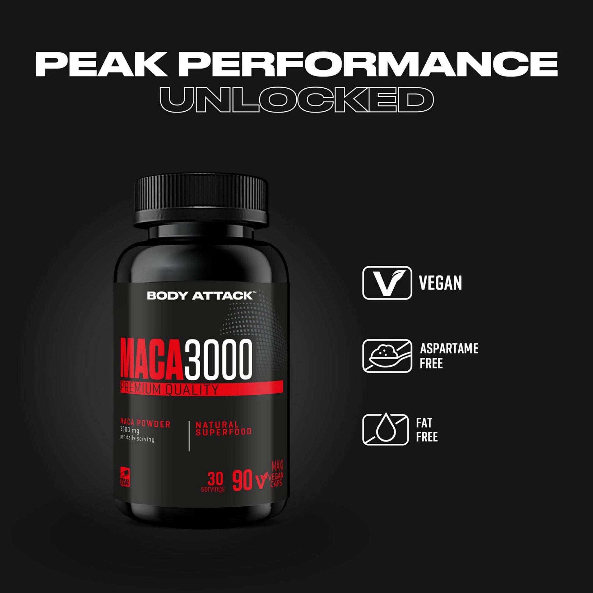 Body Attack Maca 3000 · 90 Kapseln