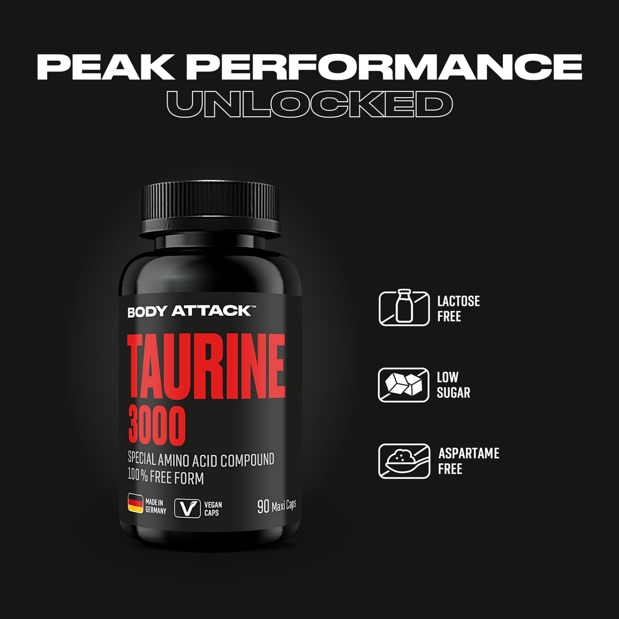 Body Attack Taurine 3000 · 90 Kapseln
