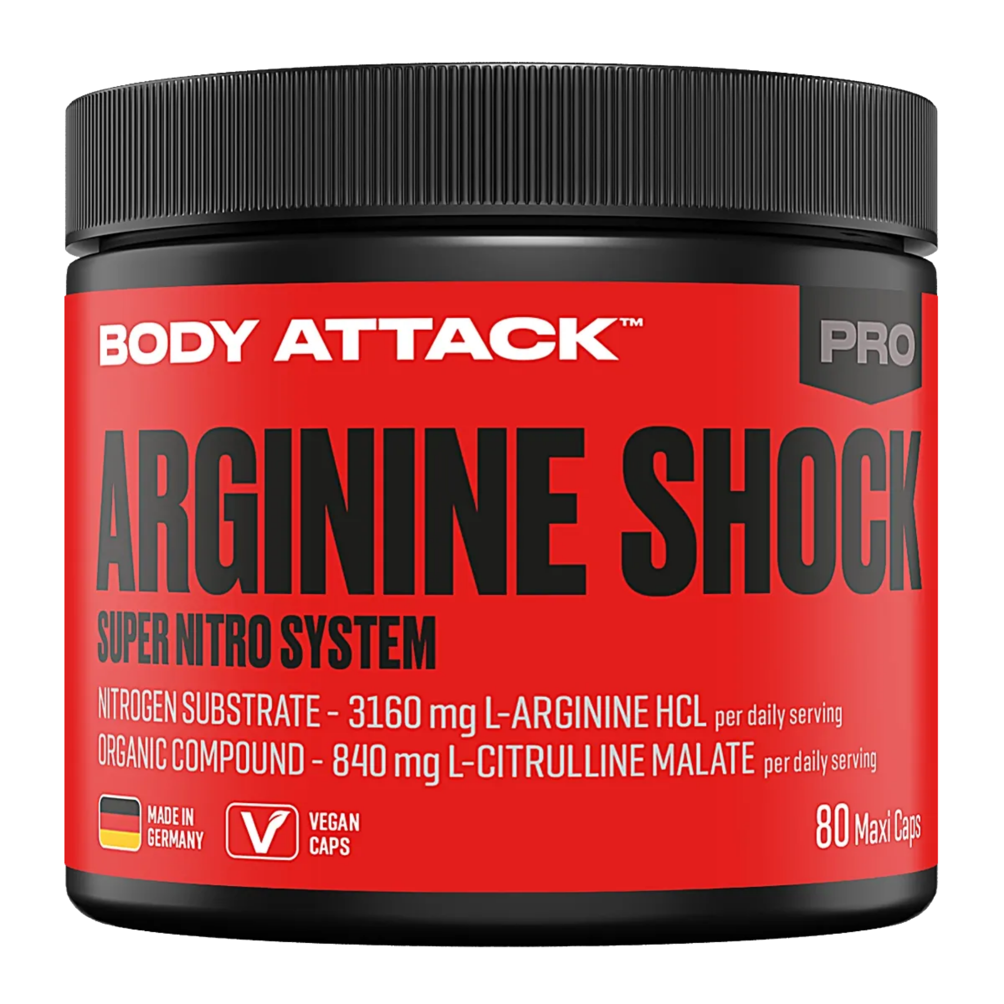 Body Attack Arginine Shock · 80 Kapseln