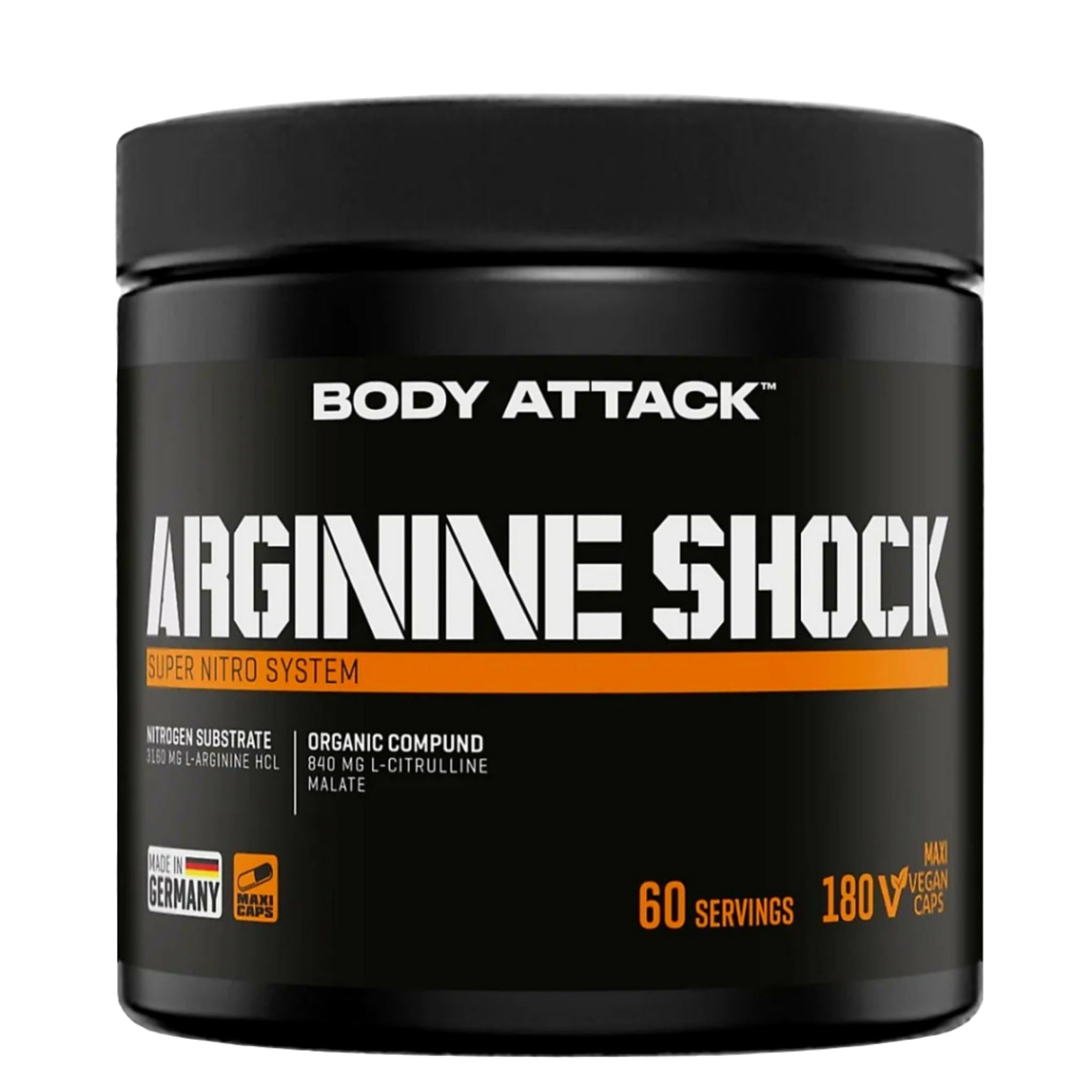 Body Attack Arginine Shock (180 Kapseln)