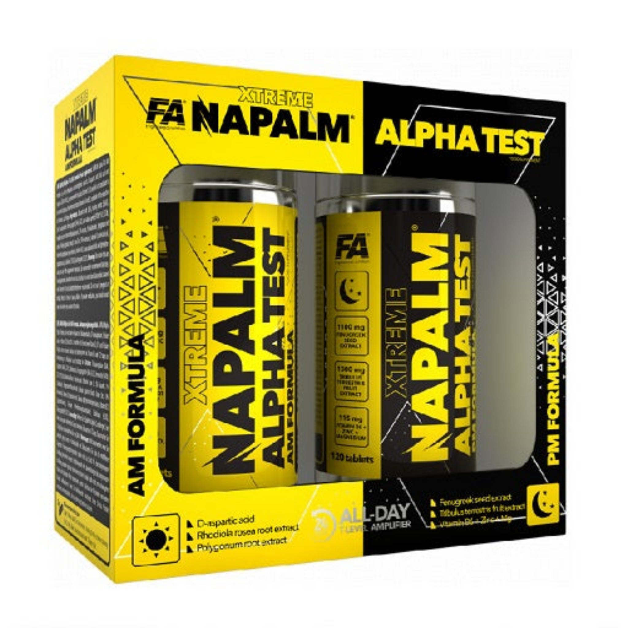 FA Nutrition NAPALM ALPHA TEST AM + PM Formula (2x 120 Tabletten)