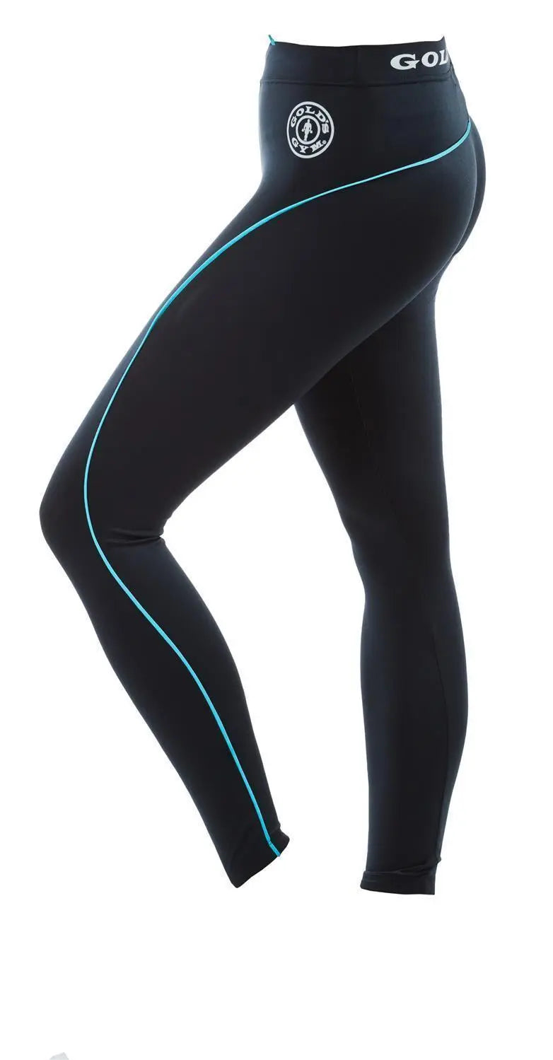 Gold´s Gym Ladies Long Tight Pants Schwarz Türkis