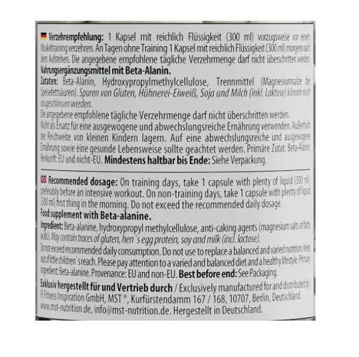 MST Beta Alanine (60 Kapseln)